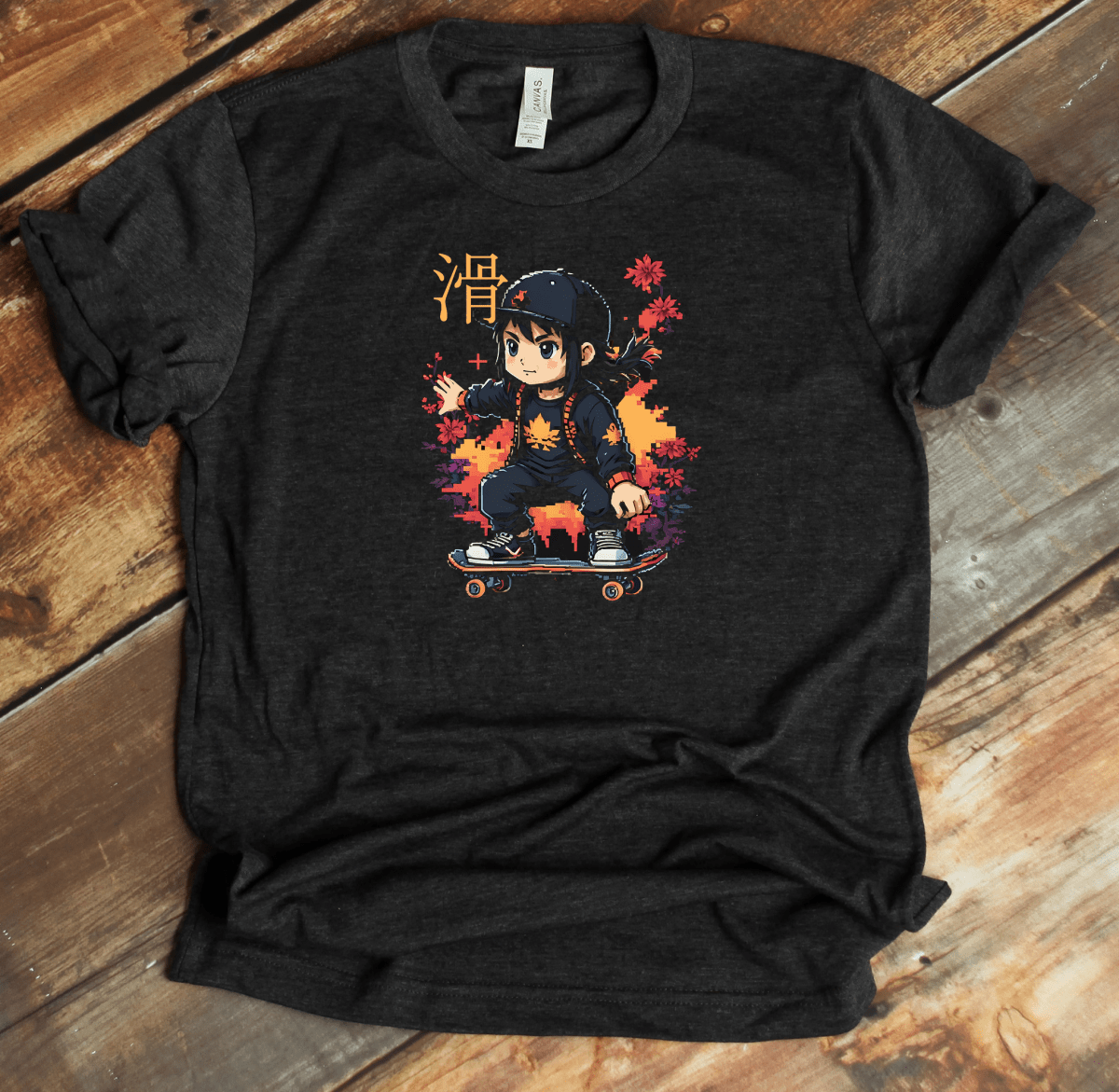 Dark Grey Heather Skater Kanji Premium T-Shirt - KanjiSoul