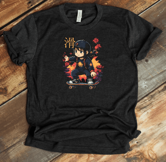 Dark Grey Heather Skater Kanji Premium T-Shirt - KanjiSoul