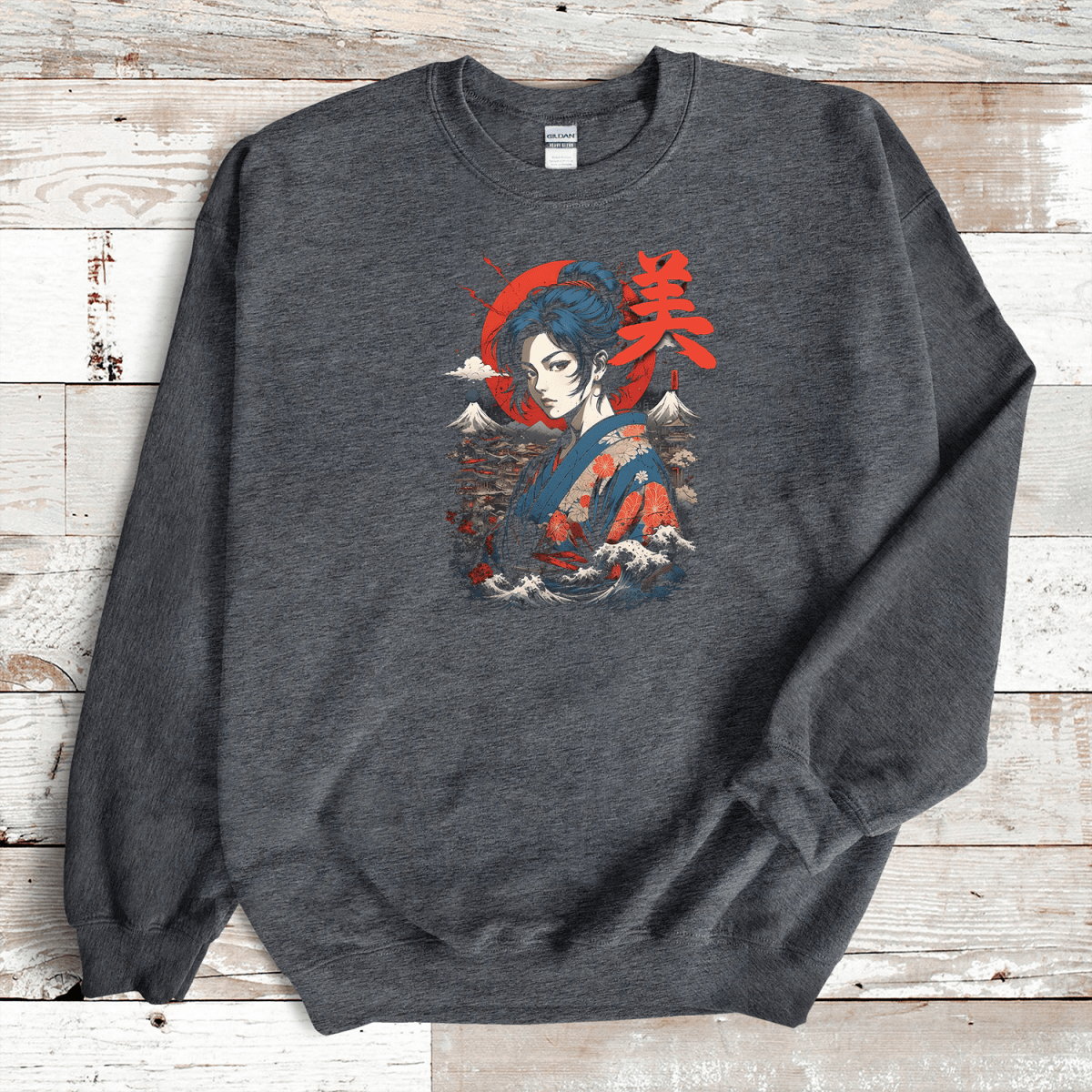 Dark Heather Beauty Kanji Premium Sweatshirt - KanjiSoul