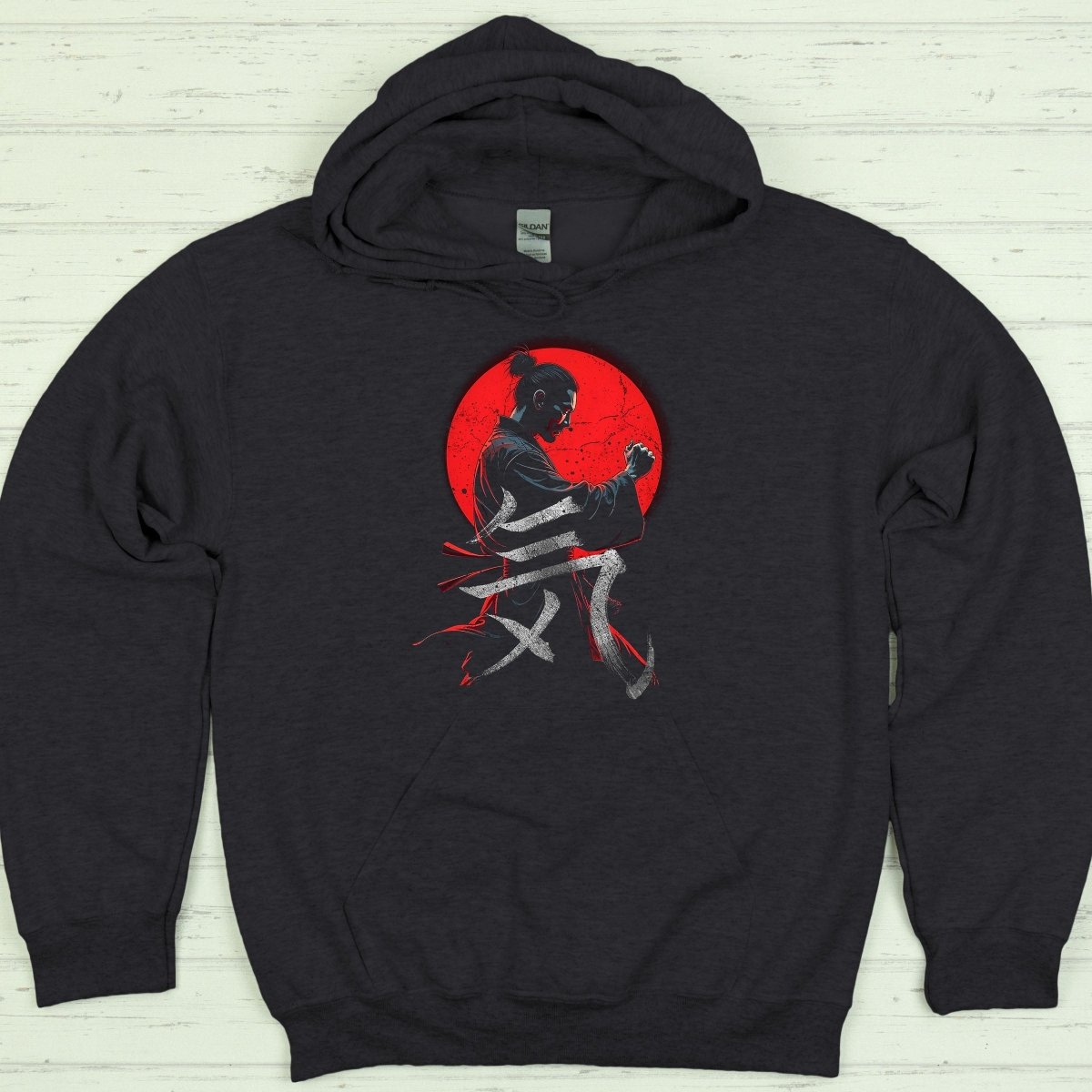 Dark Heather Ki 気 Japanese Kanji Premium Hoodie - Kanji Soul