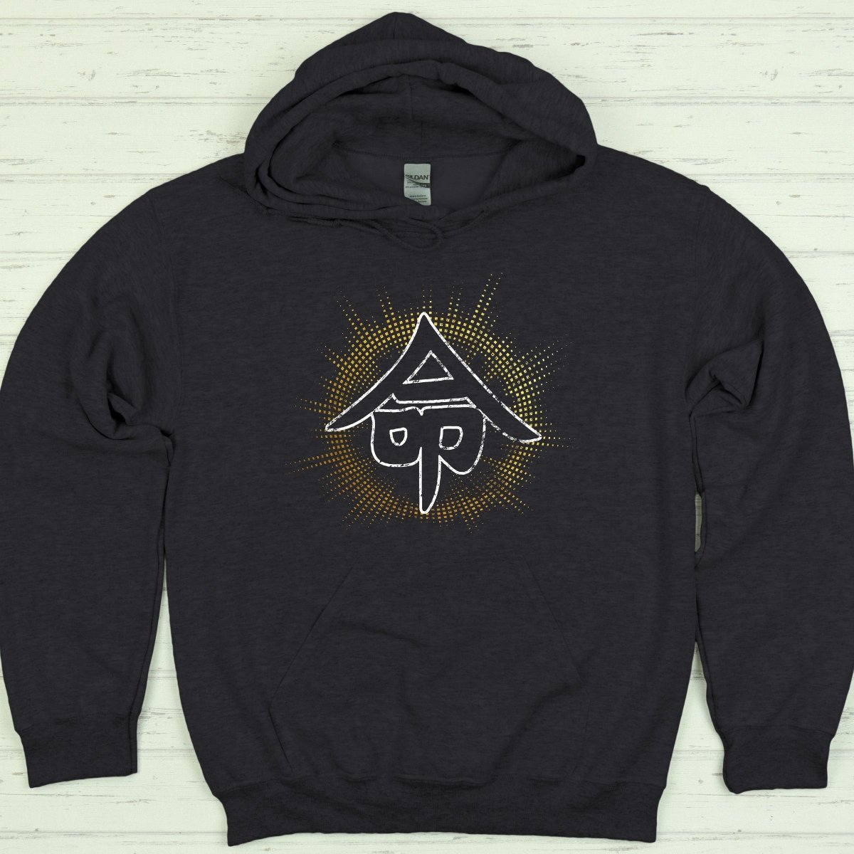 Dark Heather Life 命 Japanese Kanji Premium Hoodie - Kanji Soul