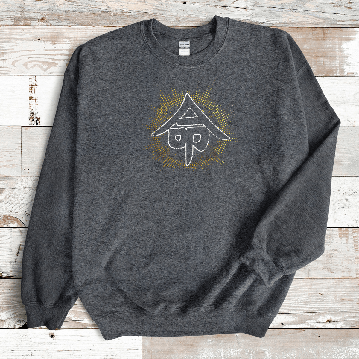 Dark Heather Life 命 Japanese Kanji Sweatshirt - Kanji Soul