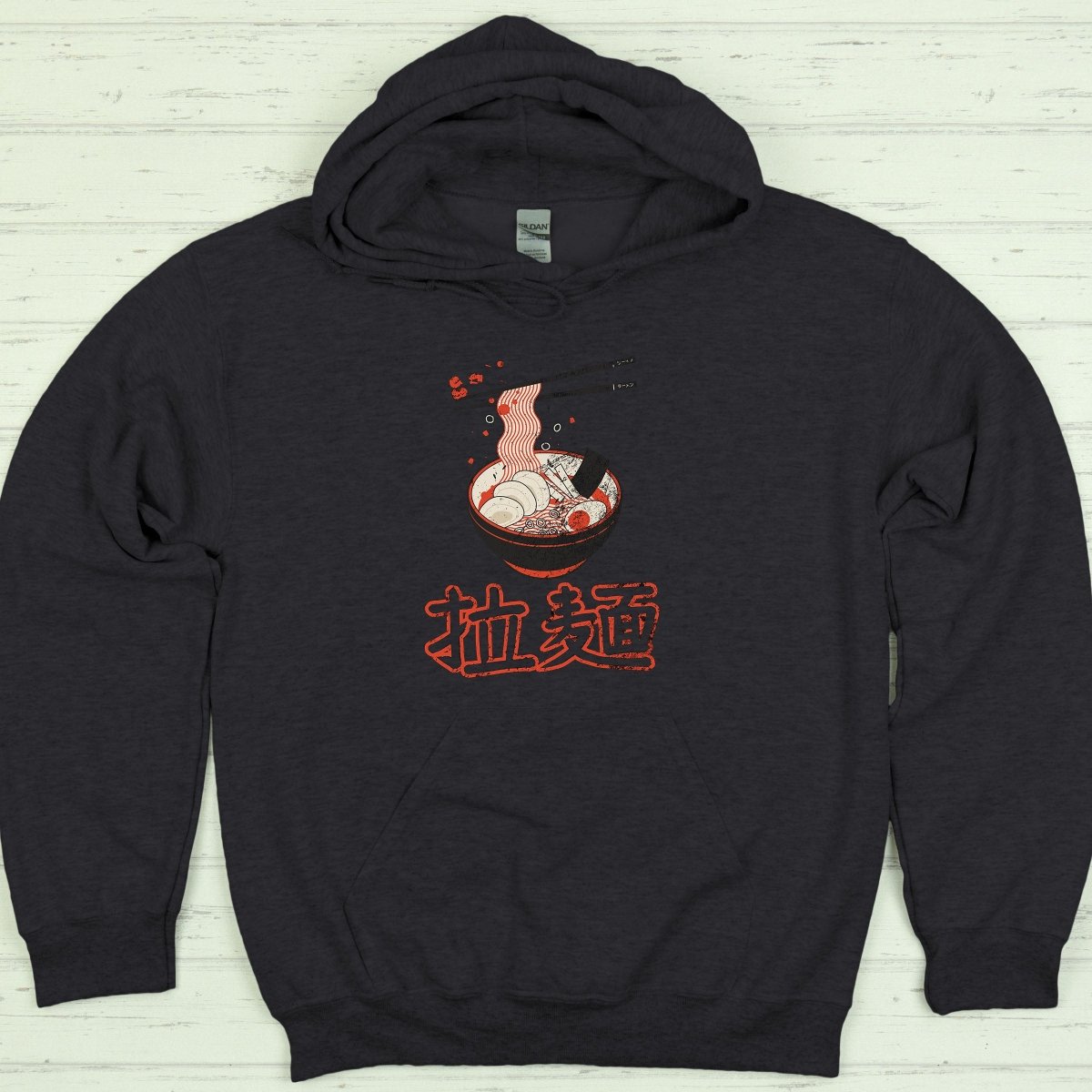 Dark Heather Ramen 拉麺 Japanese Kanji Premium Hoodie - Kanji Soul