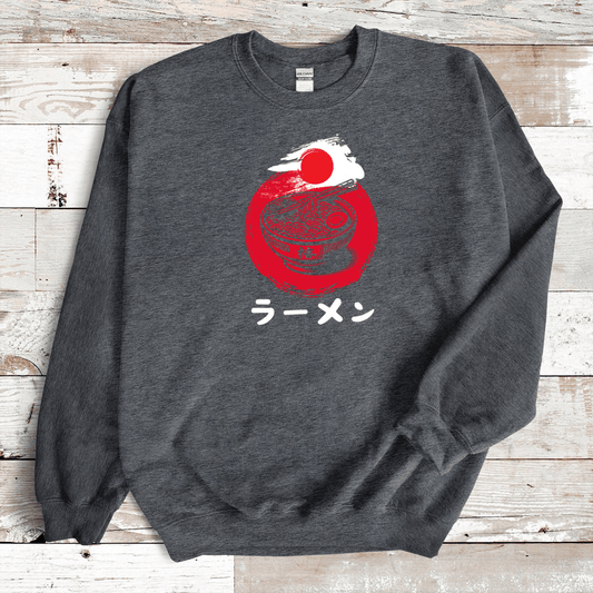 Dark Heather Ramen Minimalist Kanji Premium Sweatshirt - KanjiSoul