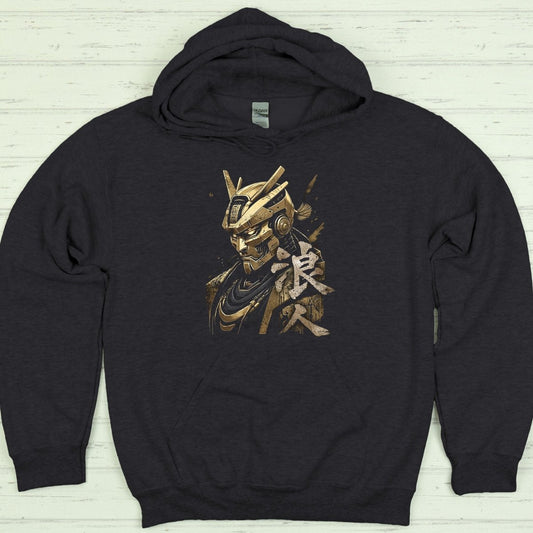 Dark Heather Ronin Gold 浪人 Japanese Kanji Premium Hoodie - Kanji Soul