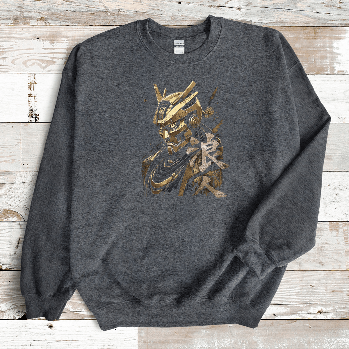 Dark Heather Ronin Gold Kanji Premium Sweatshirt - KanjiSoul