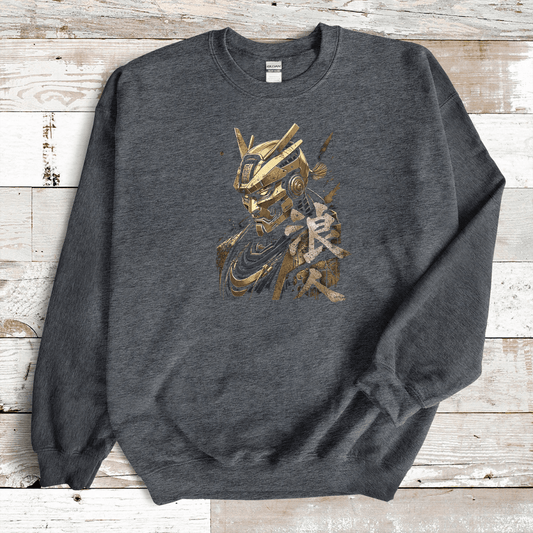 Dark Heather Ronin Gold Kanji Premium Sweatshirt - KanjiSoul