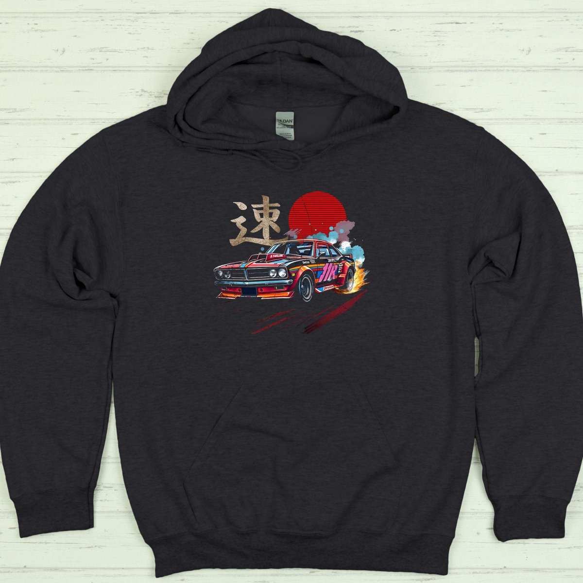 Dark Heather Speed 速 Japanese Kanji Premium Hoodie - Kanji Soul