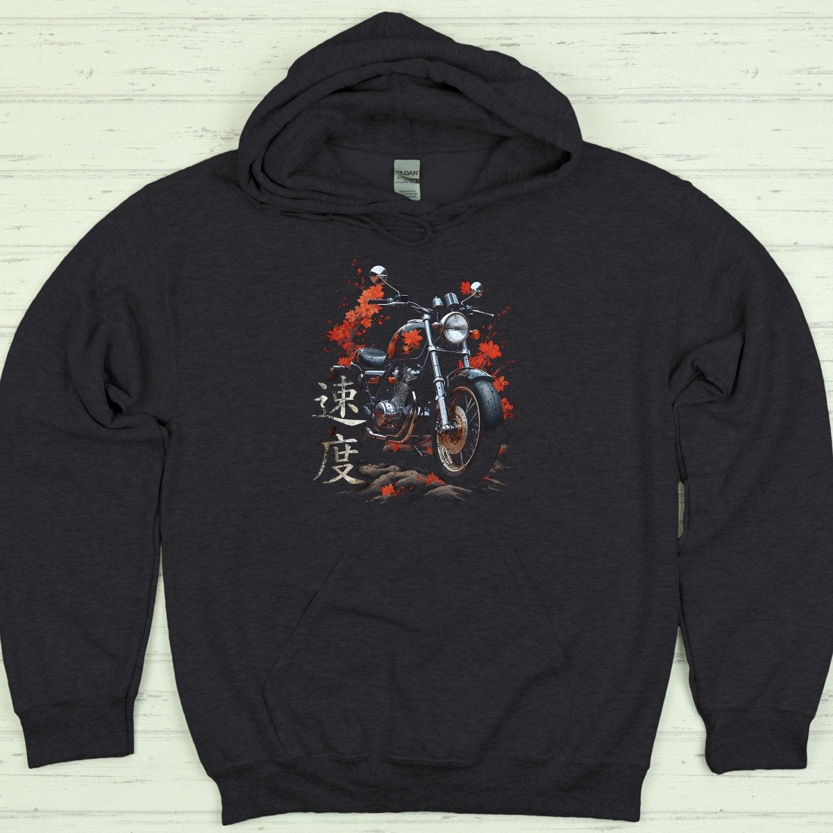 Dark Heather Speed 速度 Japanese Kanji Premium Hoodie - Kanji Soul