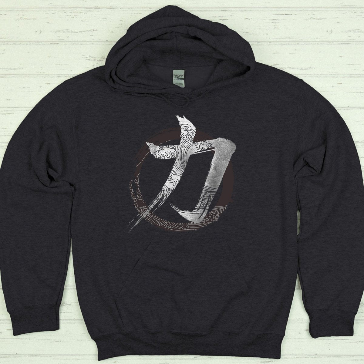 Dark Heather Strength 力 Japanese Kanji Premium Hoodie - Kanji Soul