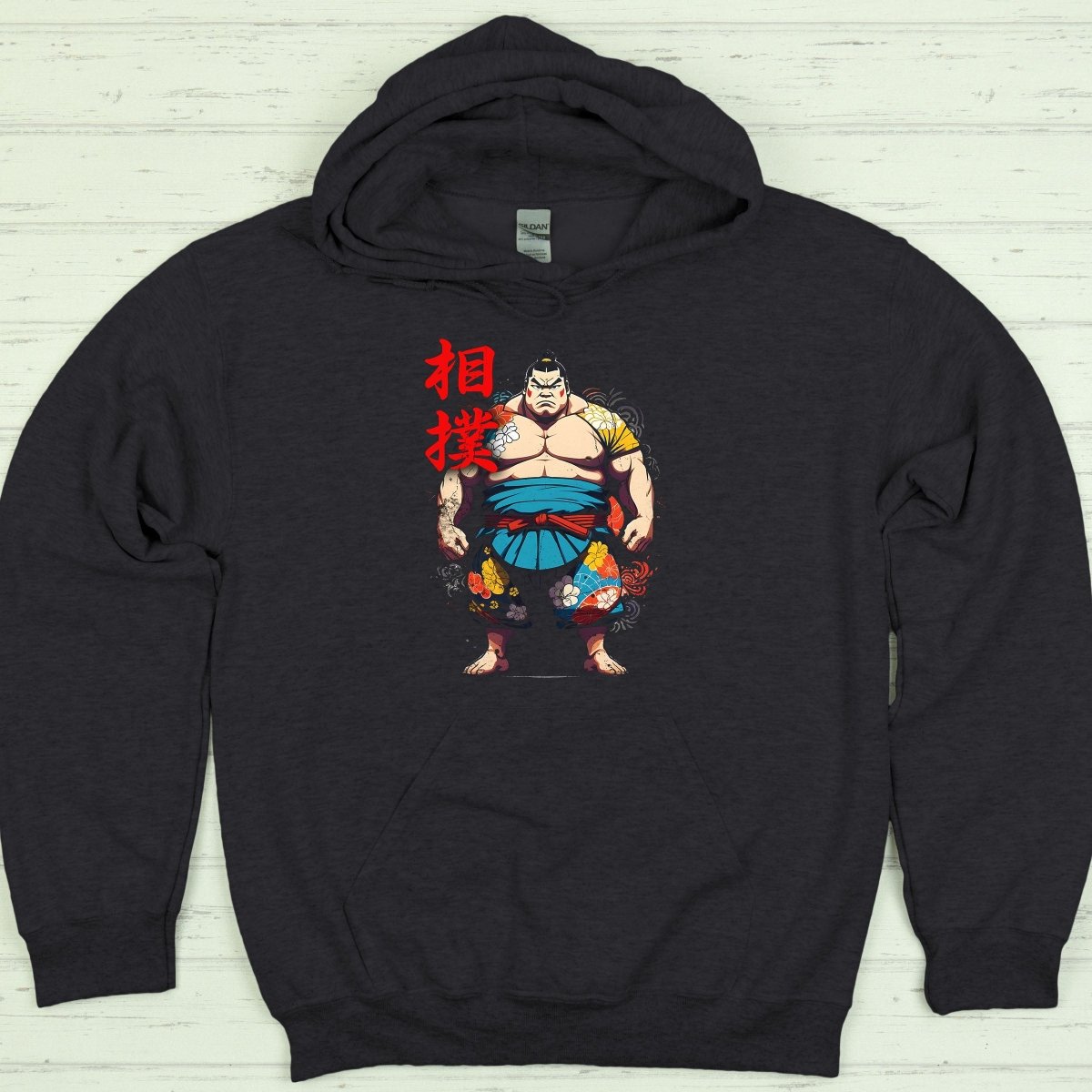 Dark Heather Sumo 相撲 Japanese Kanji Premium Hoodie - Kanji Soul