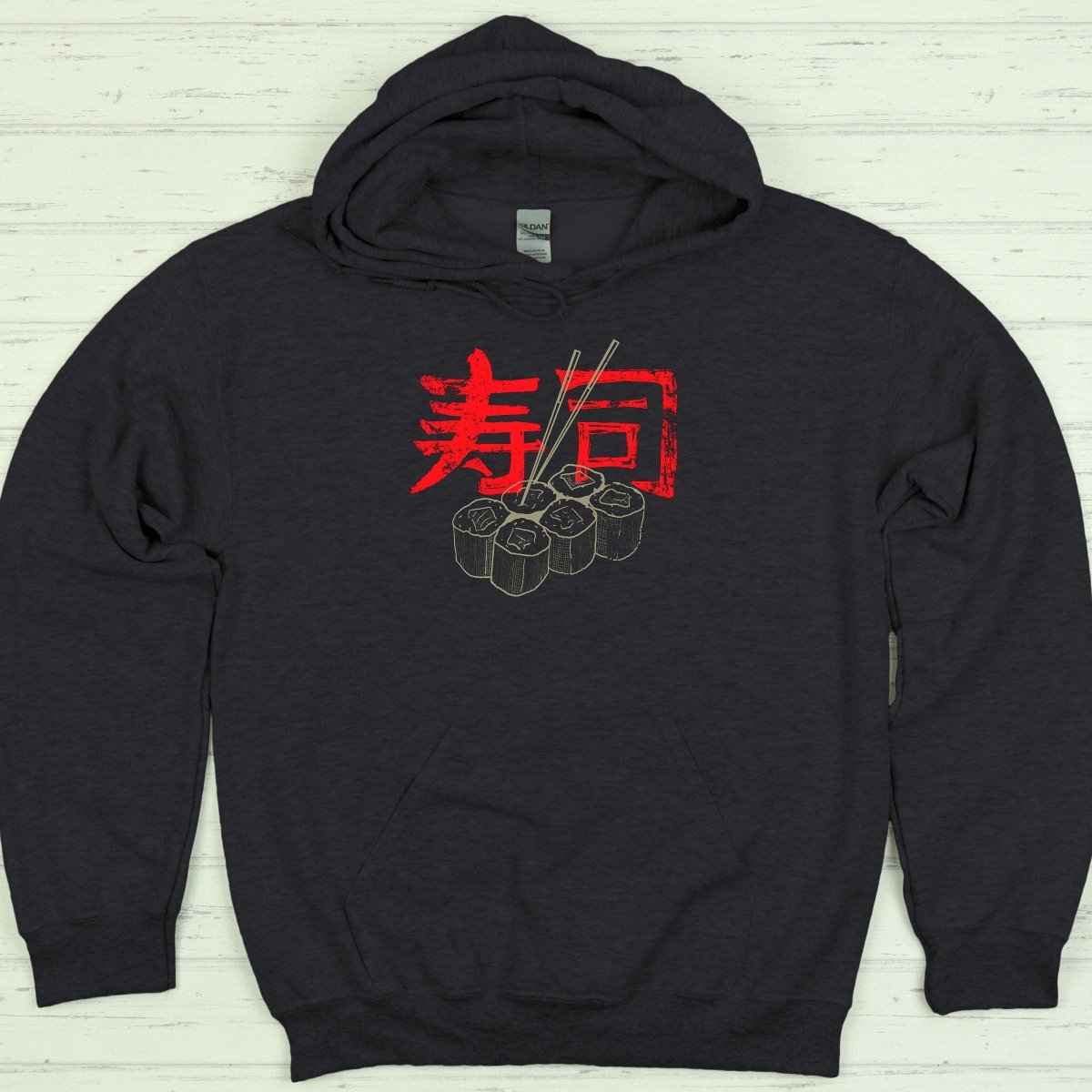 Dark Heather Sushi 寿司 Japanese Kanji Premium Hoodie - Kanji Soul