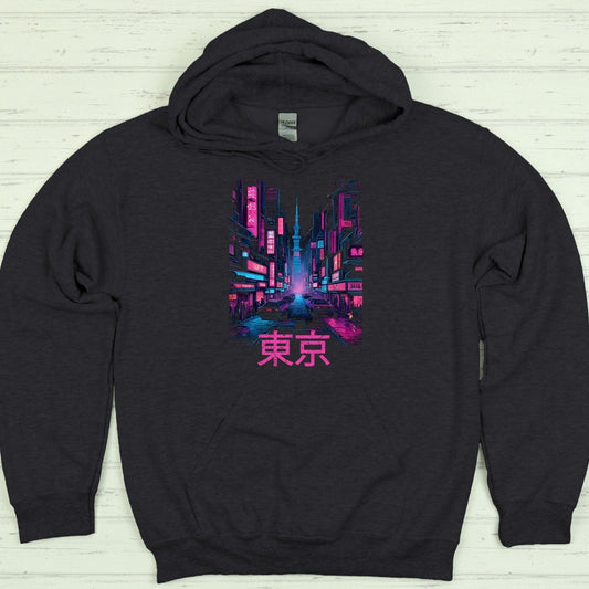 Dark Heather Tokyo 東京 Japanese Kanji Premium Hoodie - Kanji Soul