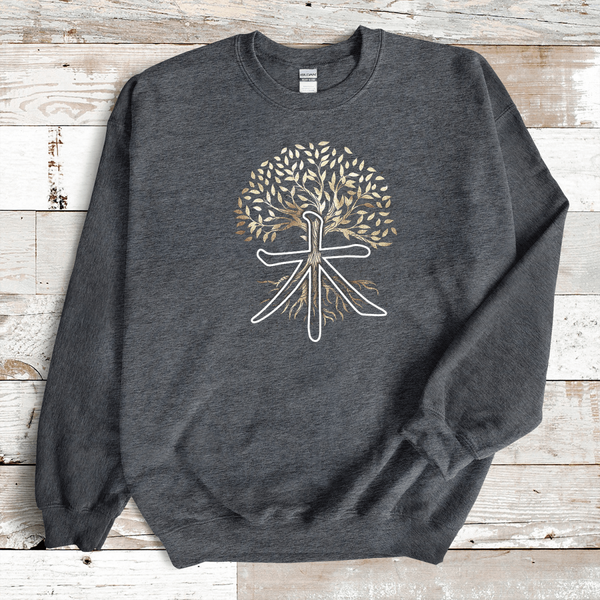 Dark Heather Tree Kanji Premium Sweatshirt - KanjiSoul