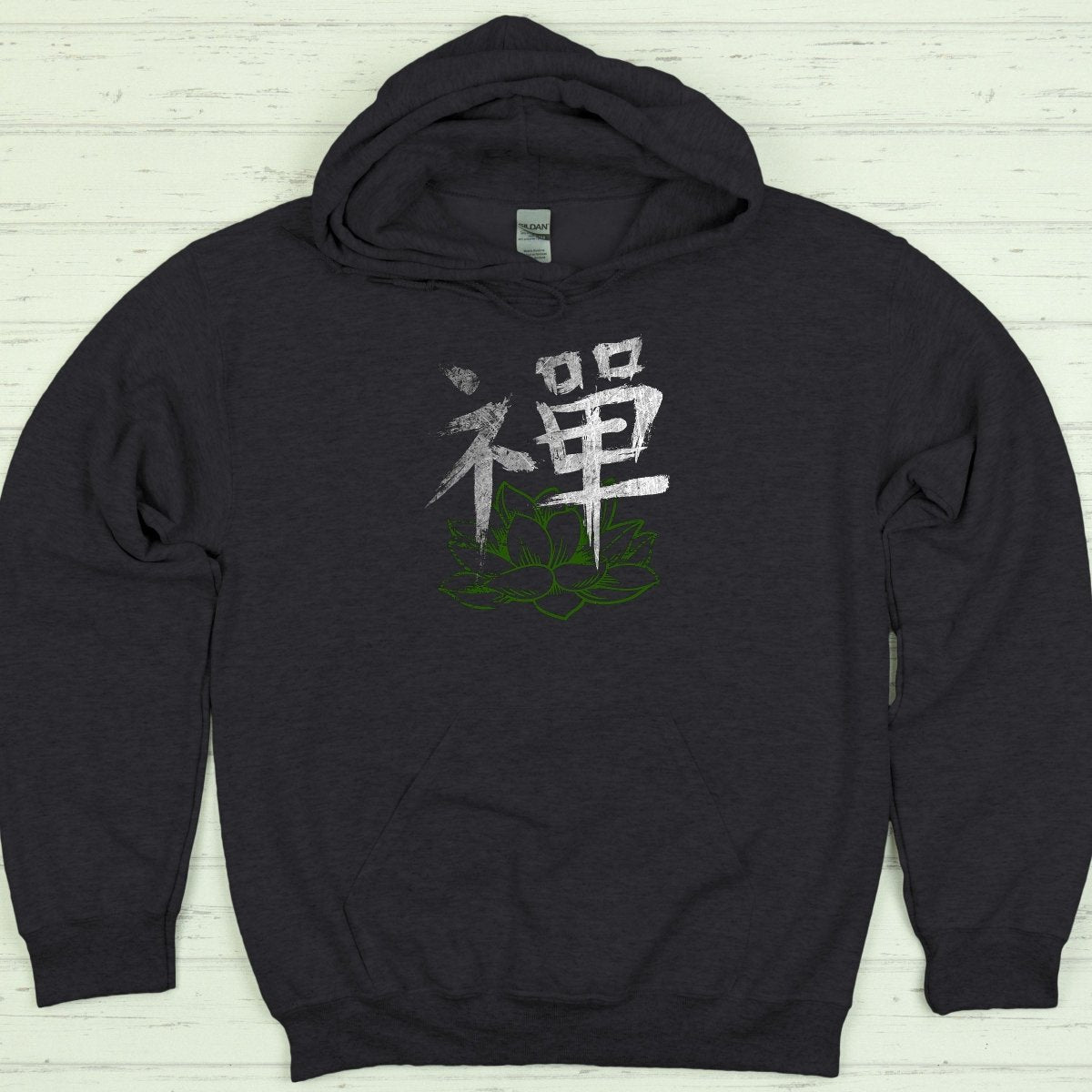 Dark Heather Zen 禅 Japanese Kanji Premium Hoodie - Kanji Soul