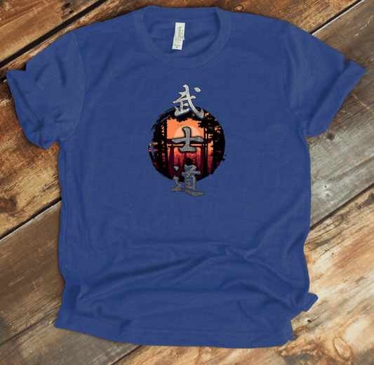 Heather True Royal Bushido Kanji Premium T-Shirt - KanjiSoul