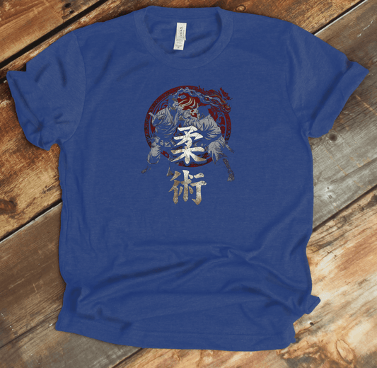 Heather True Royal Jiu Jitsu Kanji Premium T-Shirt - KanjiSoul