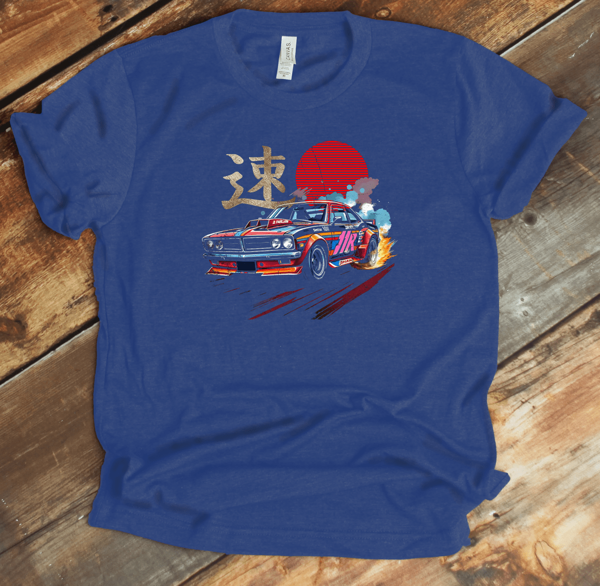 Heather True Royal Speed Kanji Premium T-Shirt - KanjiSoul