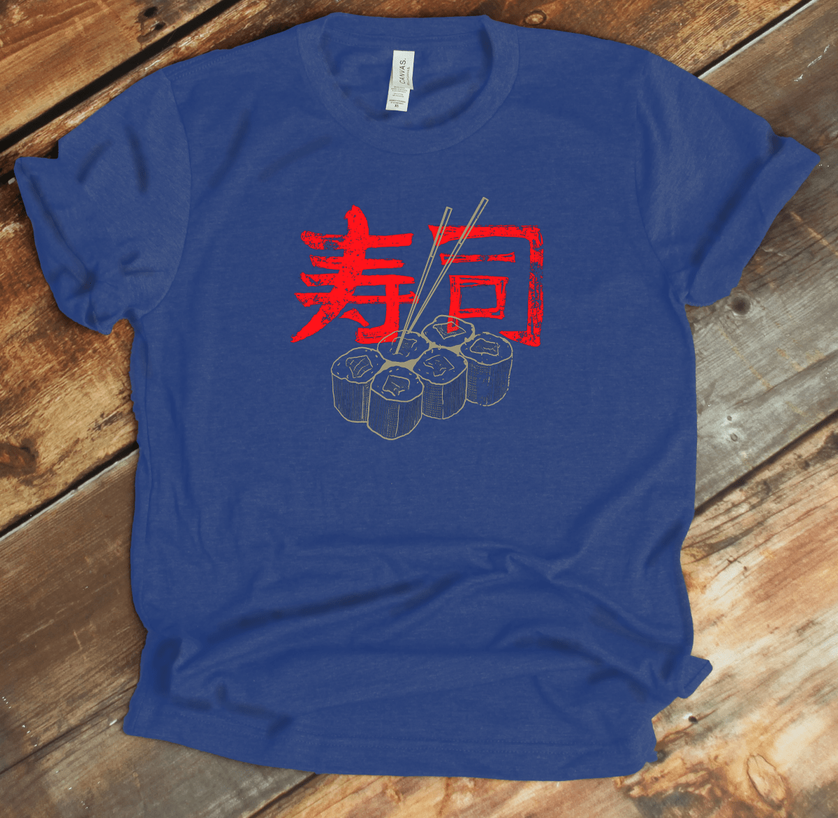 Heather True Royal Sushi Kanji Premium T-Shirt - KanjiSoul