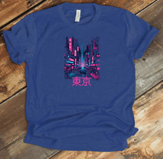 Heather True Royal Tokyo Kanji Premium T-Shirt - KanjiSoul