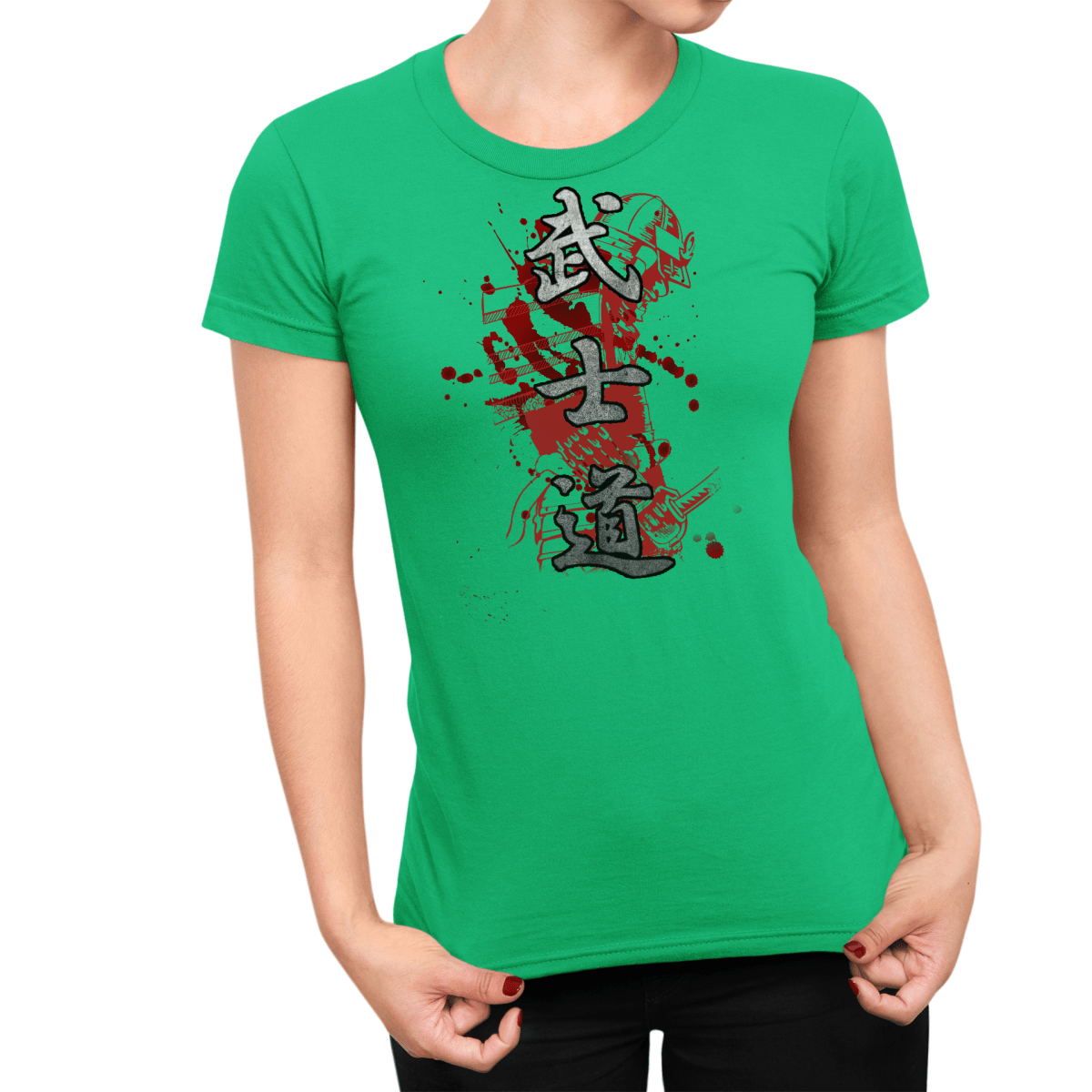 Irish Green Bushido Blood Kanji Japanese Inspired Women's Shirt - Kanji Soul