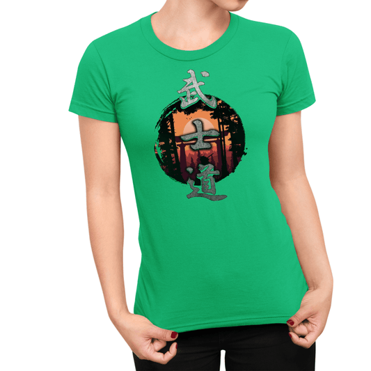 Irish Green Bushido Kanji Japanese Inspired Women's Shirt - Kanji Soul