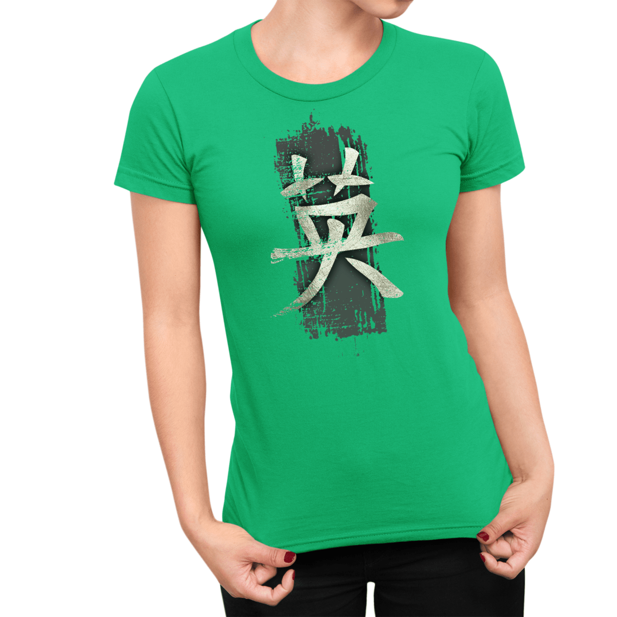 Irish Green Japanese Kanji for Courage Women's Shirt - Kanji Soul