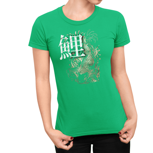 Irish Green Japanese Kanji for Koi Women's Shirt - Kanji Soul