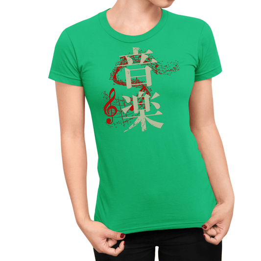 Irish Green Japanese Kanji for Music Women's Shirt - Kanji Soul