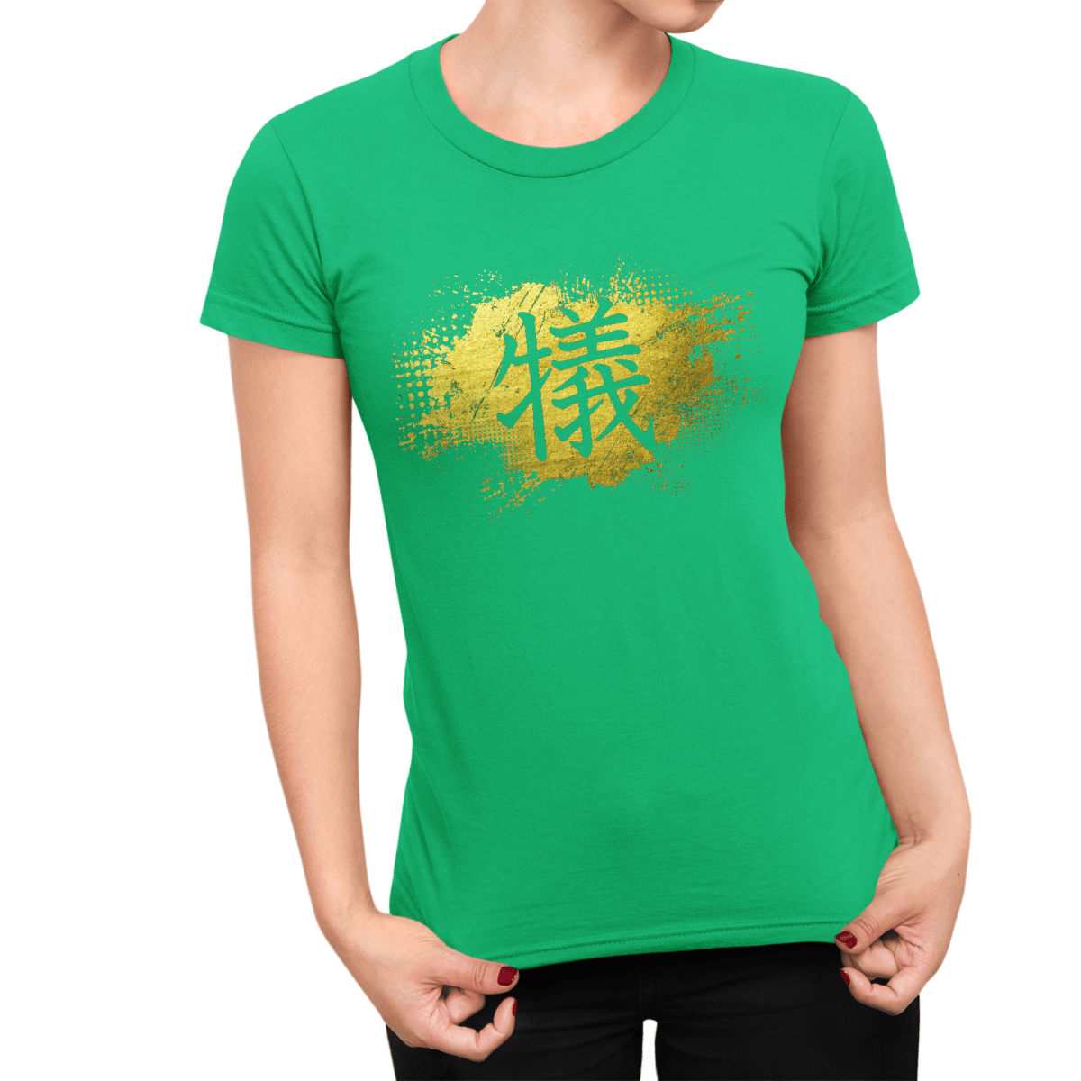 Irish Green Japanese Kanji for Sacrifice Women's Shirt - Kanji Soul