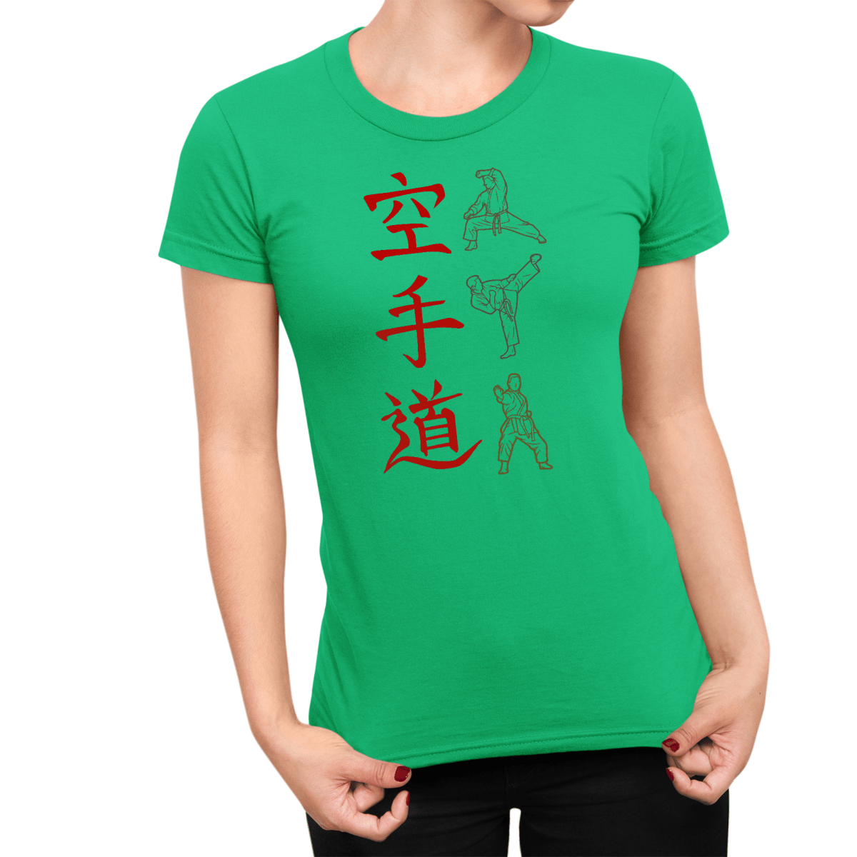 Irish Green Karate Symbol Japanese Graphic Shirt for Women - Kanji Soul