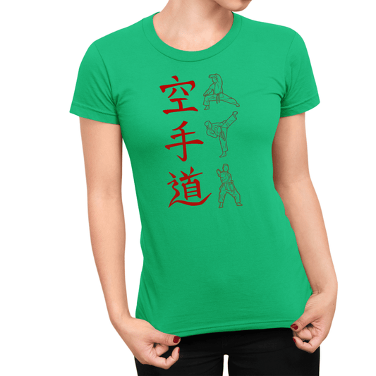Irish Green Karate Symbol Japanese Graphic Shirt for Women - Kanji Soul