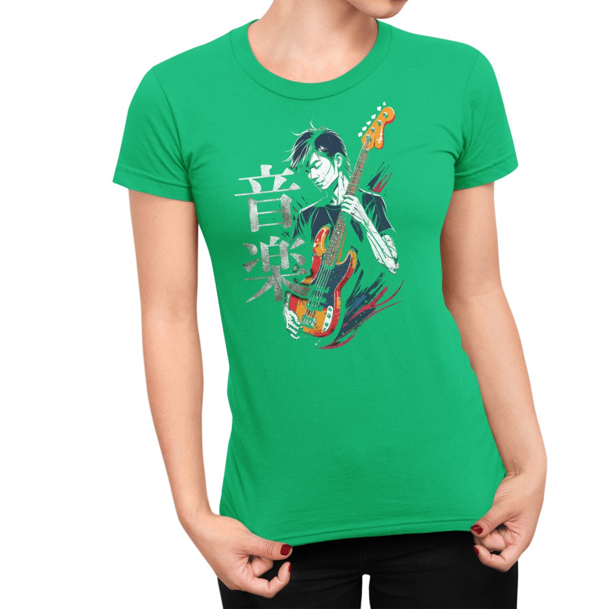 Irish Green Music Bassist Japanese Kanji Women's Graphic Shirt - Kanji Soul