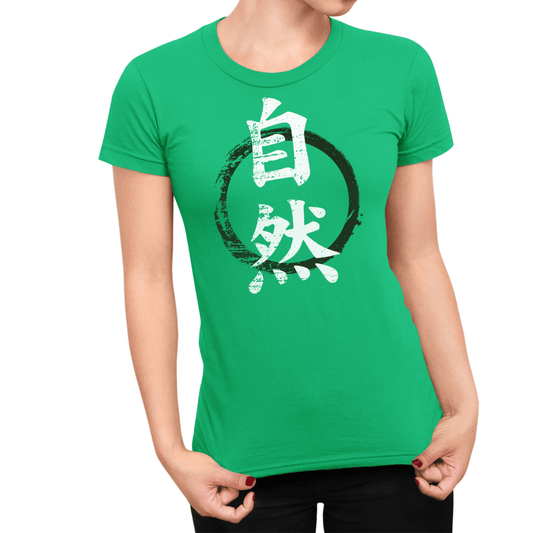Irish Green Nature Symbol Japanese Graphic Shirt for Women - Kanji Soul