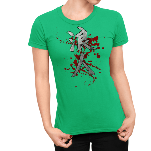 Irish Green Ronin Blood Kanji Japanese Inspired Women's Shirt - Kanji Soul