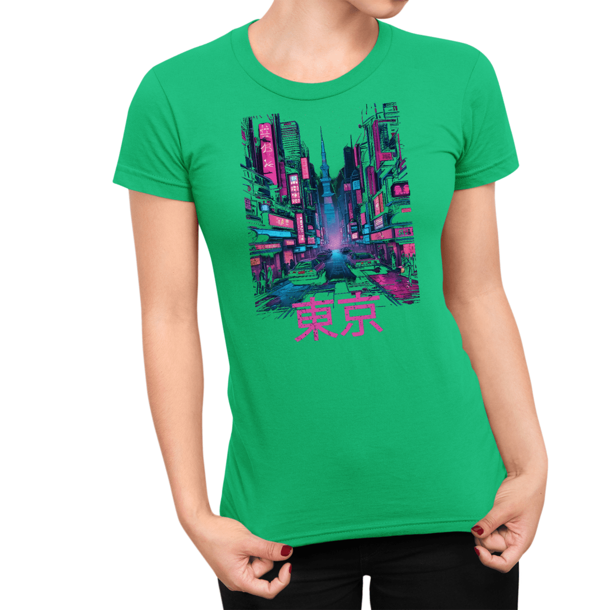 Irish Green Tokyo Japanese Kanji Women's Graphic Shirt - Kanji Soul