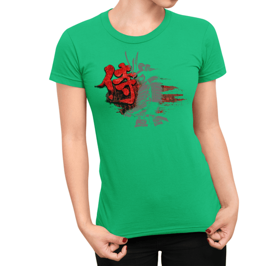 Irish Green Women's Japanese Kanji Bushido Warrior Symbol Shirt - Kanji Soul