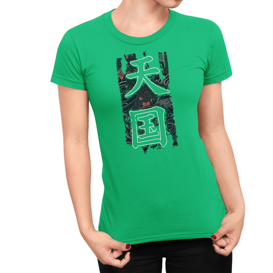 Irish Green Women's Japanese Kanji Heaven Symbol Shirt - Kanji Soul