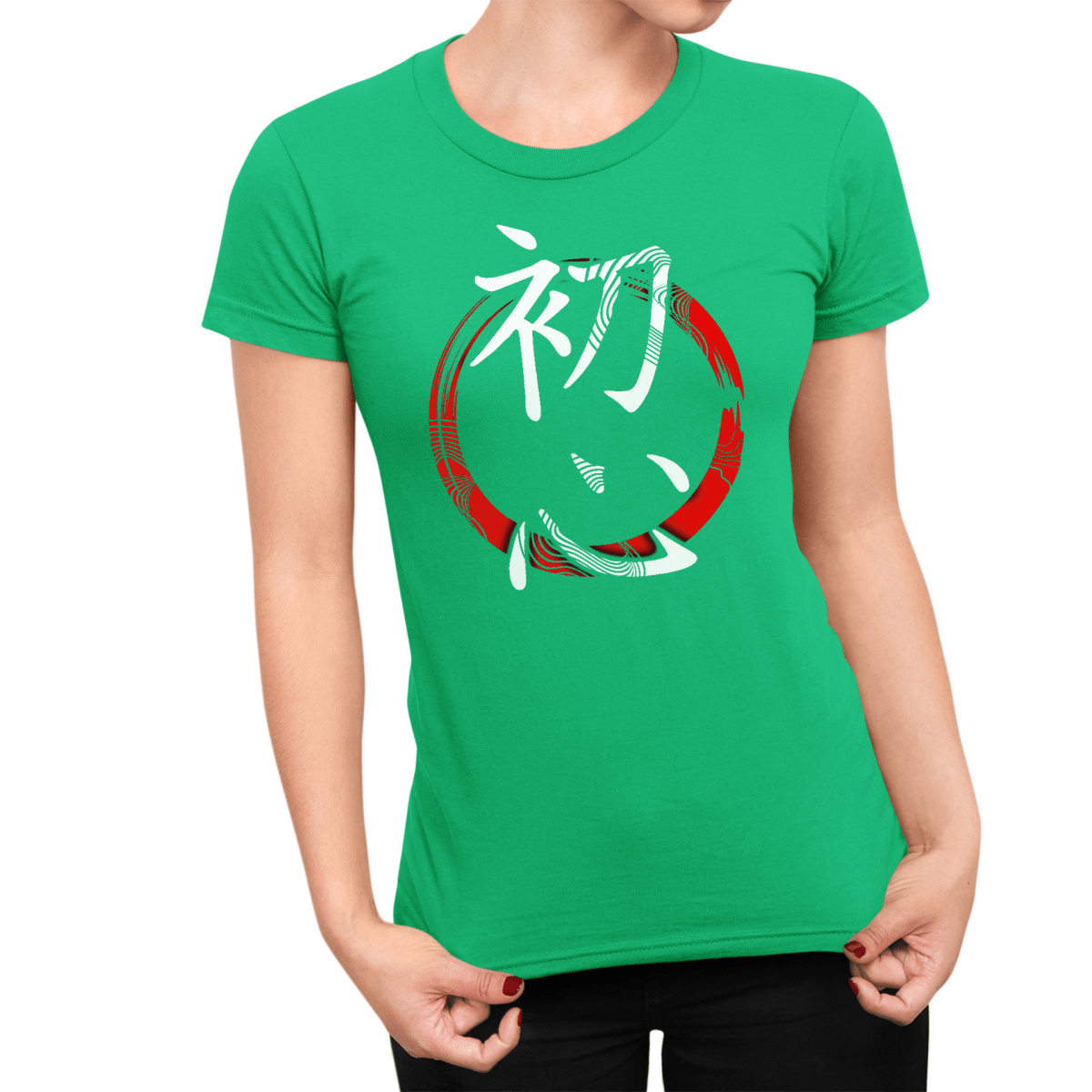 Irish Green Women's Japanese Kanji Shoshin Symbol Shirt - Kanji Soul