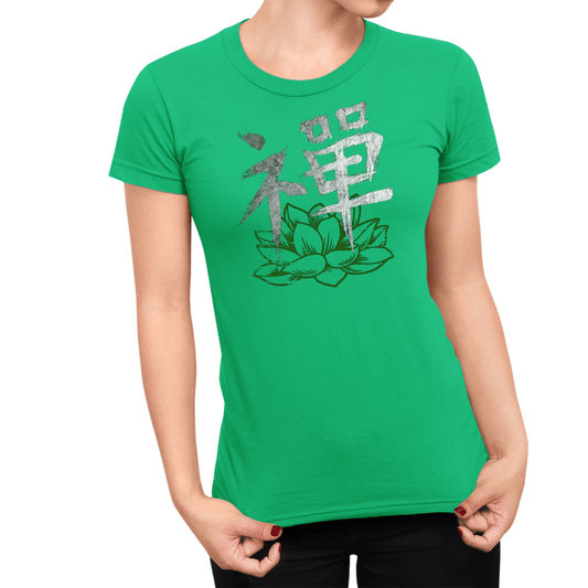 Irish Green Zen Japanese Kanji Women's Graphic Shirt - Kanji Soul