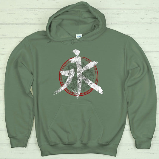Military Green Everlasting 永 Japanese Kanji Premium Hoodie - Kanji Soul