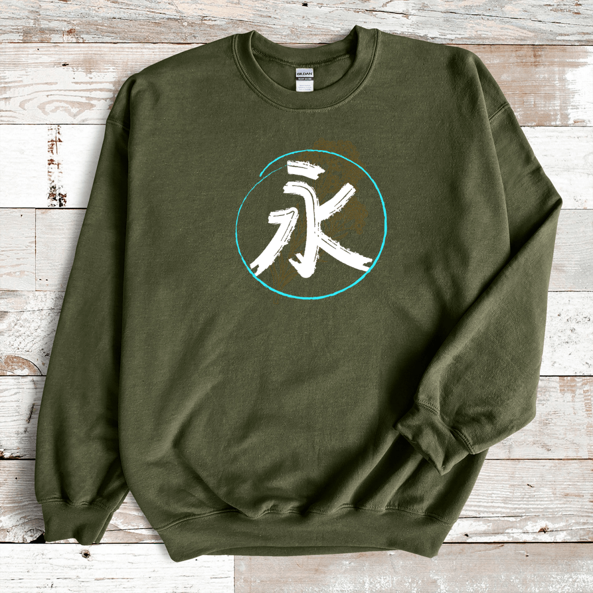 Military Green Everlasting Kanji Premium Sweatshirt - KanjiSoul