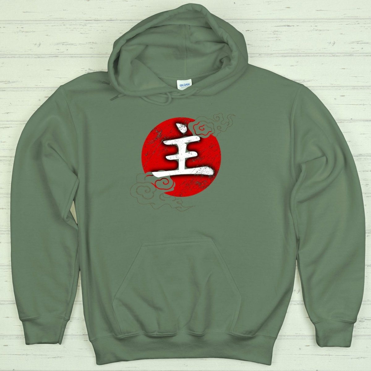 Military Green Master 師 Japanese Kanji Premium Hoodie - Kanji Soul