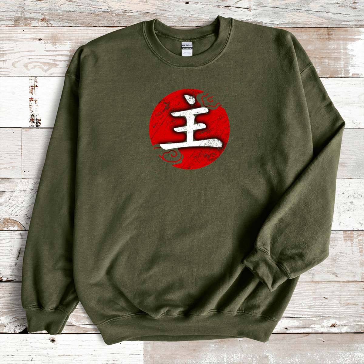 Military Green Master Kanji Premium Sweatshirt - KanjiSoul