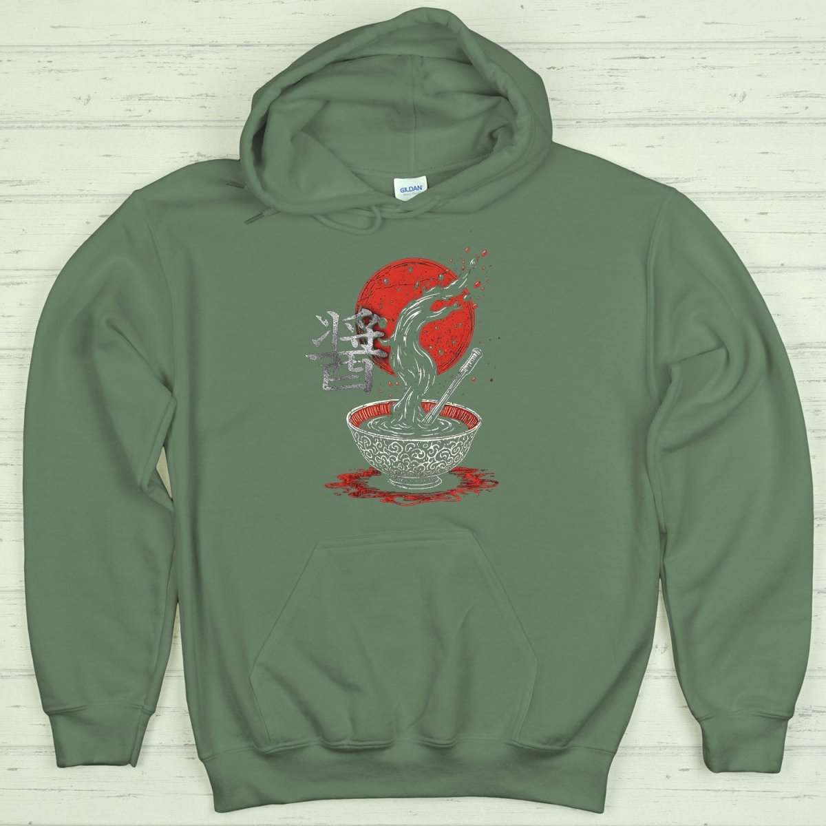 Military Green Soy Sauce 醤 Japanese Kanji Premium Hoodie - Kanji Soul