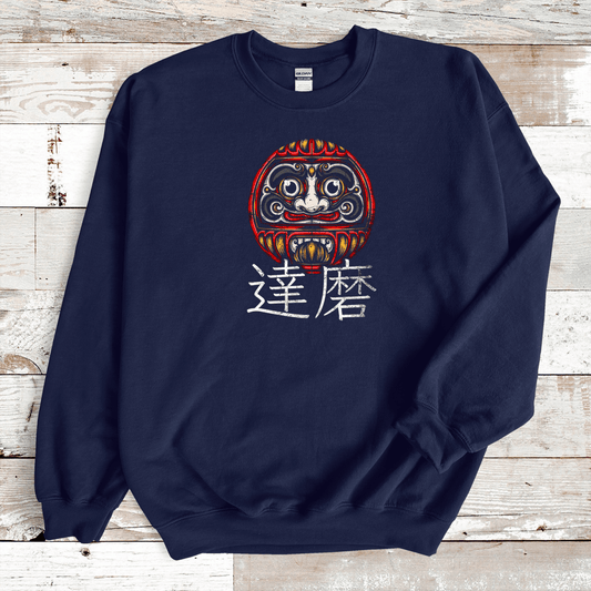Navy Daruma Kanji Premium Sweatshirt - KanjiSoul