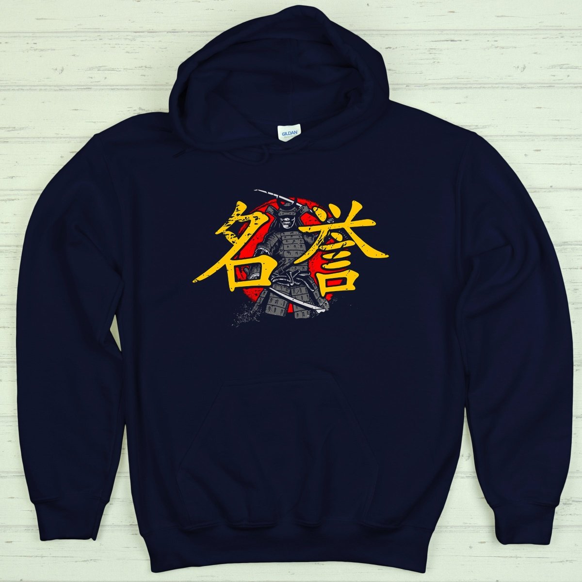 Navy Honor 名誉 Japanese Kanji Premium Hoodie - Kanji Soul
