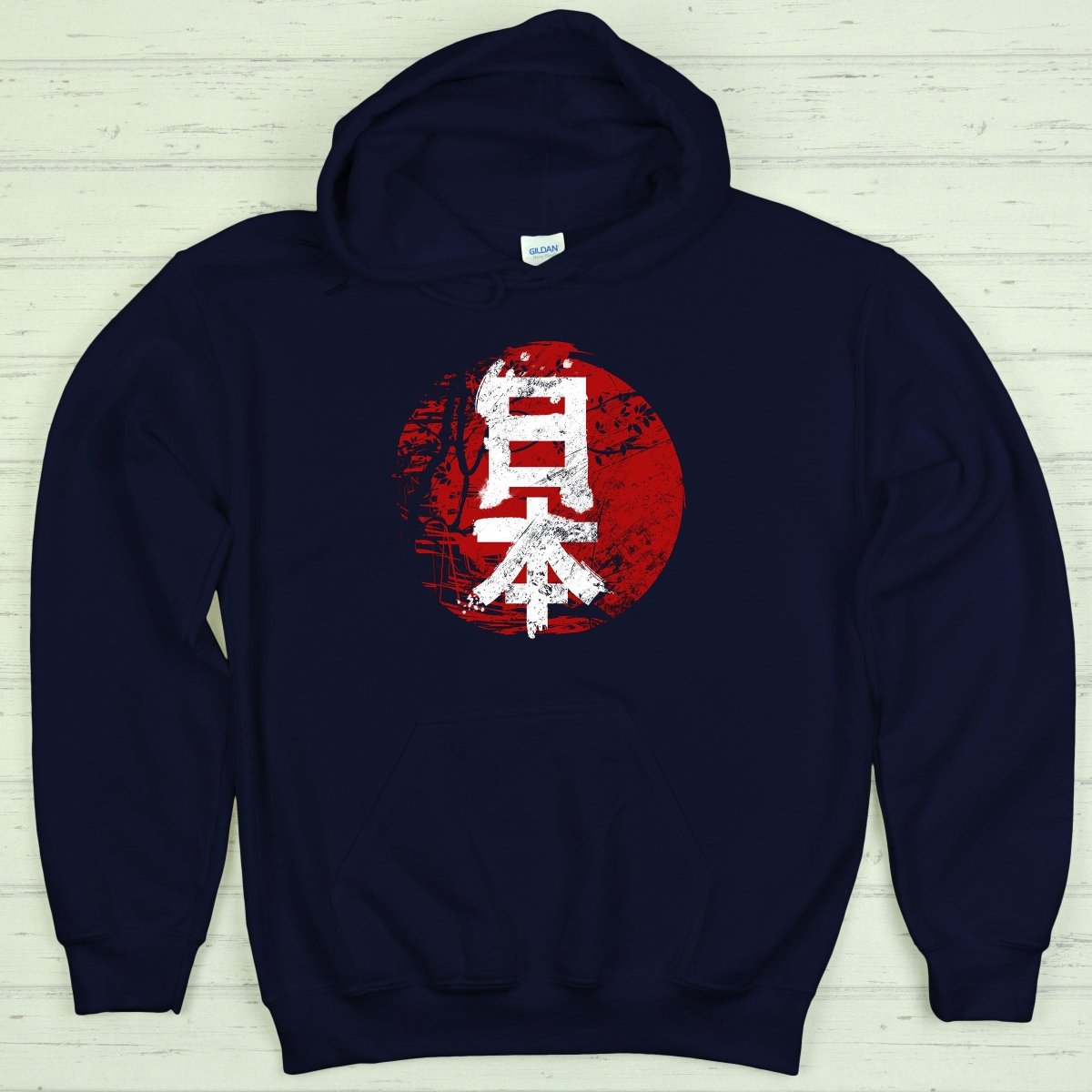 Navy Japan 日本 Japanese Kanji Premium Hoodie - Kanji Soul