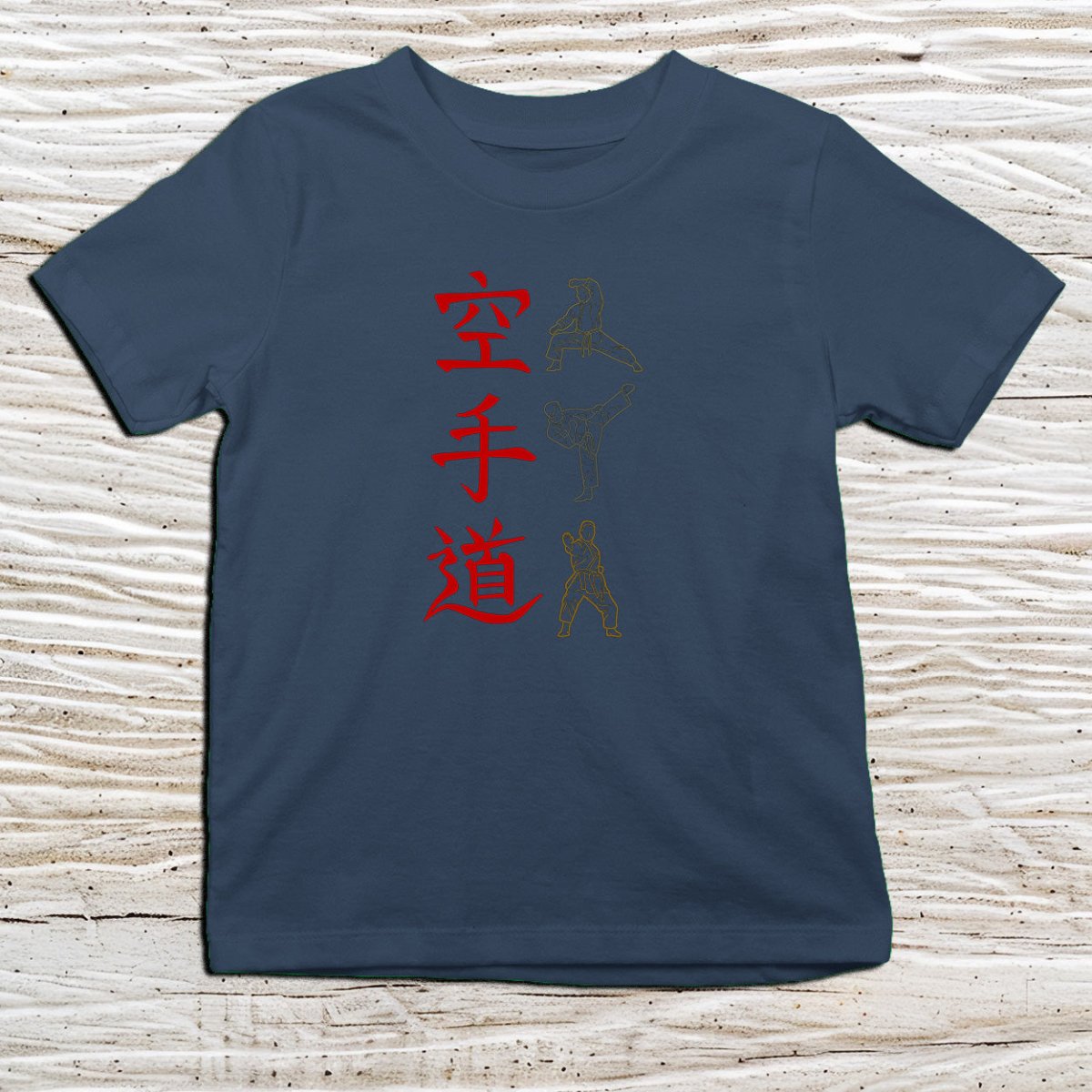 Navy Karate Kanji Kids T-Shirt – 空手 Japanese Inspired Shirt - Kanji Soul
