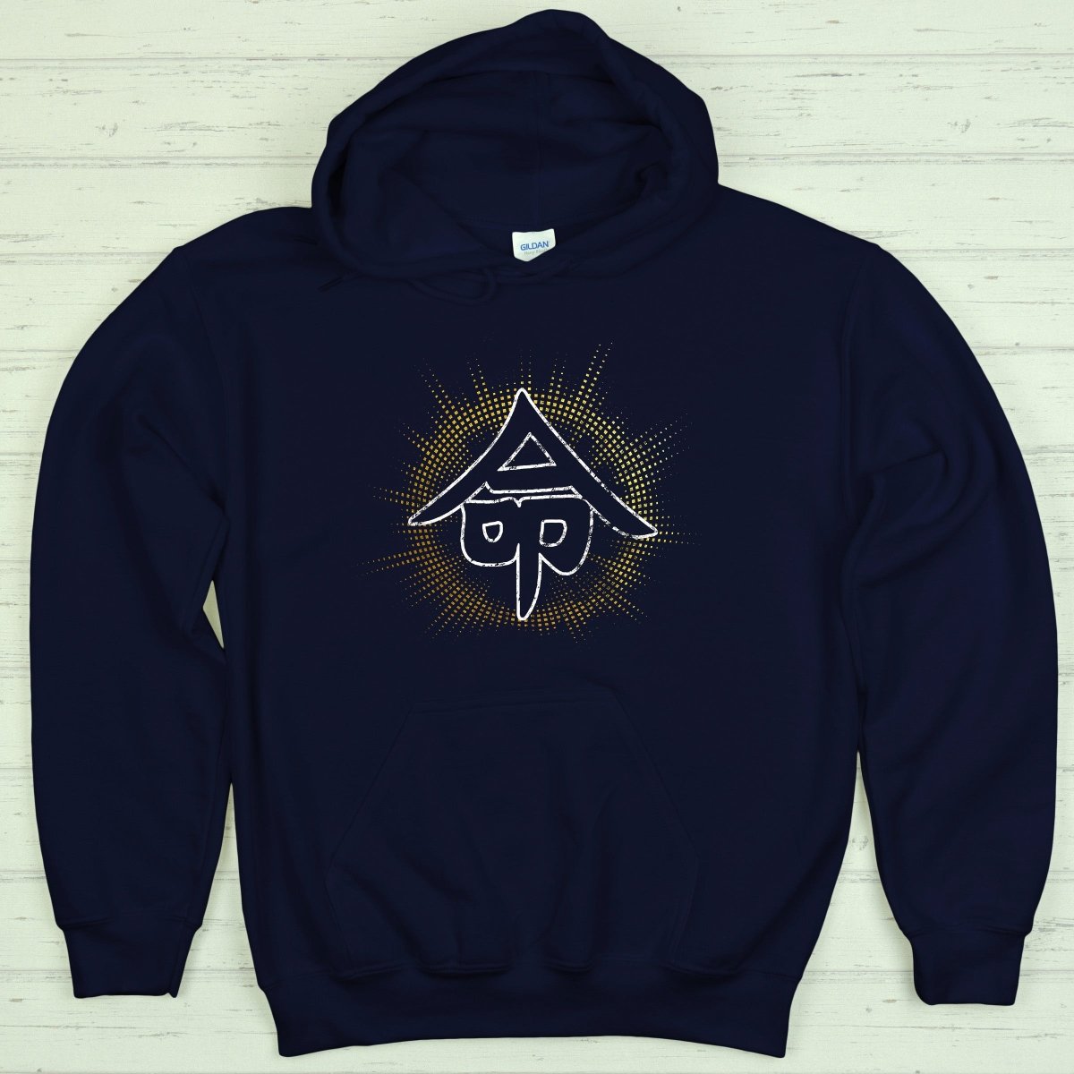 Navy Life 命 Japanese Kanji Premium Hoodie - Kanji Soul